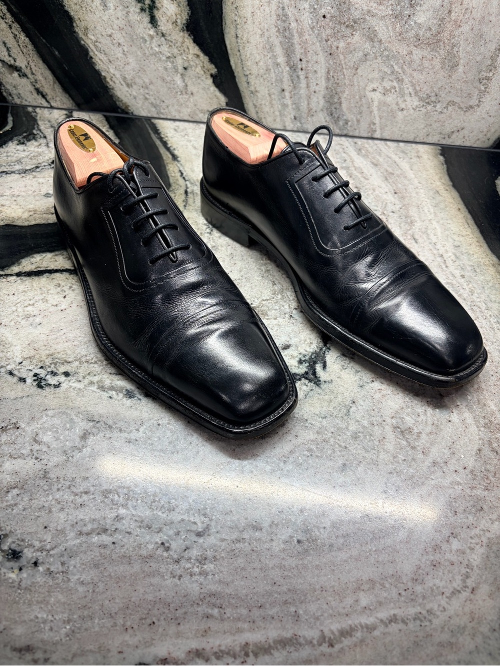Vintage a.Testoni Wilkes Bashford Black Leather Oxfords Men’s US 10.5 UK 9.5